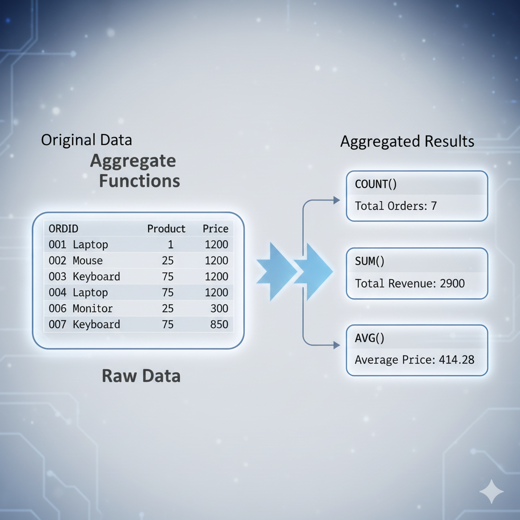 SQL Domina COUNT, SUM y AVG para Resumir Datos Eficientemente